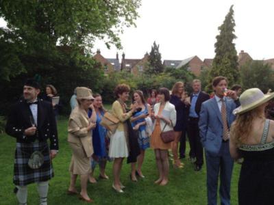 Wedding Guests in Church Garden